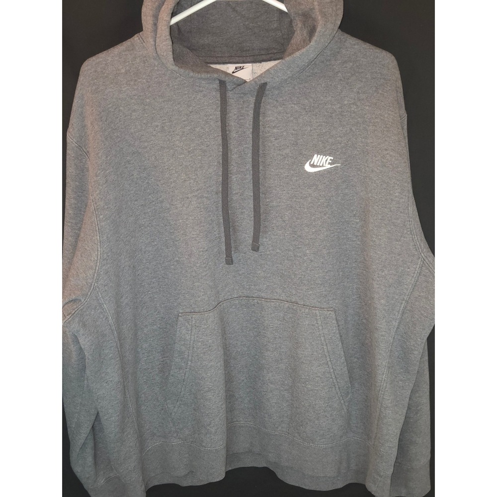 Nike Club Sportsman Gray Pullover Hoodie Men's Large Embroidered Logo Casual